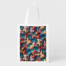 Vintage rote Rosen und lila Blumenmuster