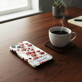 Vintage-Rote-Rosen-Wasserfarbe-I-Phone-Hülle Case-Mate iPhone 14 Hülle