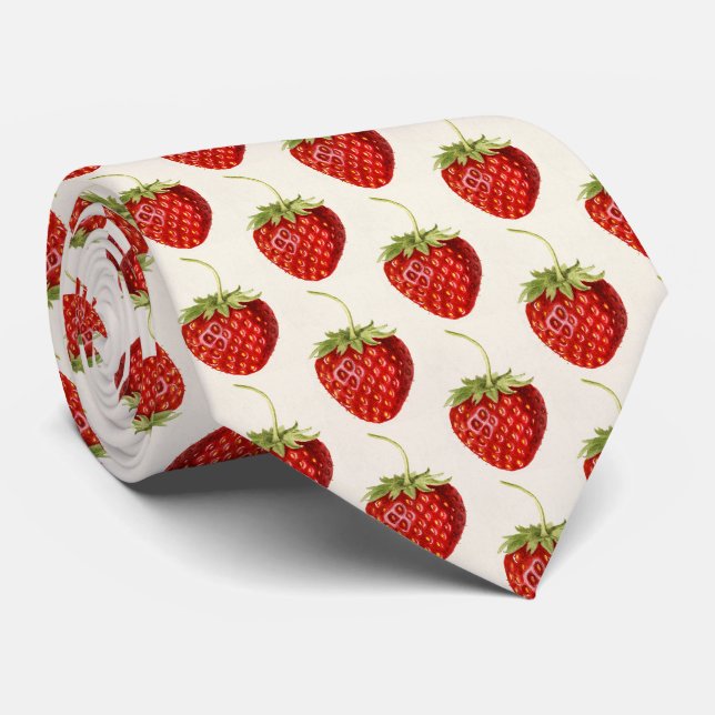 Vintage Rote Strawberge Krawatte (Gerollt)