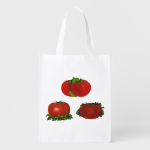 Vintage rote Tomaten Nahrungsmittel, Obst, Gemüse Wiederverwendbare Einkaufstasche