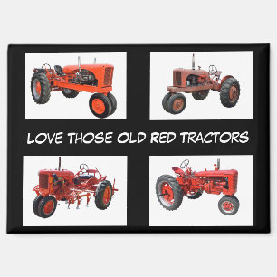 Vintage rote Traktoren Magnet