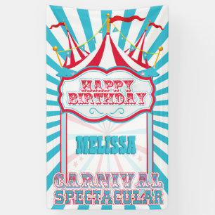 Vintage rote und aquamarine Karnevals-Party-Fahne Banner