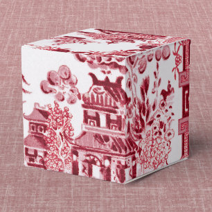 Vintage-Rote-Weide-Gunst-Box Geschenkschachtel