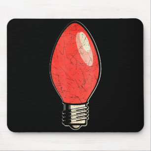 Vintage rote Weihnachtsbaum-Glühbirne Mousepad