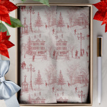 Vintage Rote Winterlandschaft