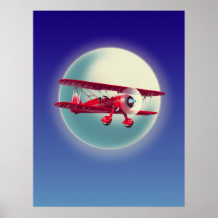Vintage roter Doppeldecker Poster