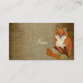 Vintage roter Fox-Geschäfts-Karte Visitenkarte
