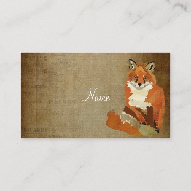 Vintage roter Fox-Geschäfts-Karte Visitenkarte (Rückseite)
