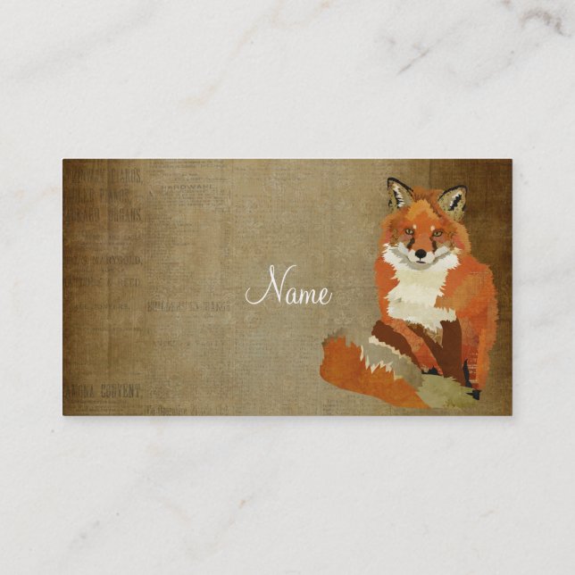 Vintage roter Fox-Geschäfts-Karte Visitenkarte (Rückseite)