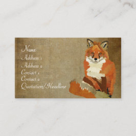 Vintage roter Fox-Geschäfts-Karte Visitenkarte