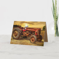 Vintage roter landwirtschaftlicher Traktor