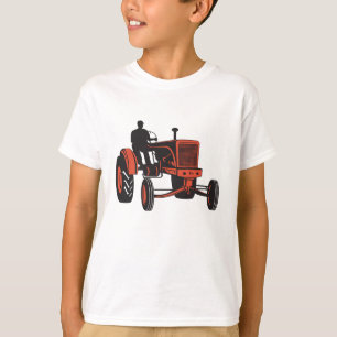 Vintage roter Landwstraktor Retro-Landwirt T-Shirt