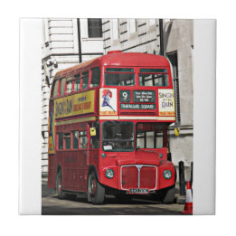 Vintage roter London-Bus Fliese