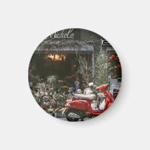 Vintage roter Motorroller Magnet