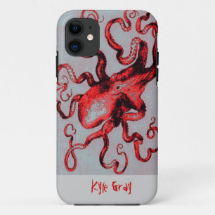 vintage roter Oktopus iPhone 5 Hülle