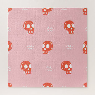 Vintage roter Totenkopf-Muster