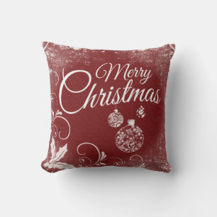 Vintage roter Weihnachtsbaumschmuck Kissen