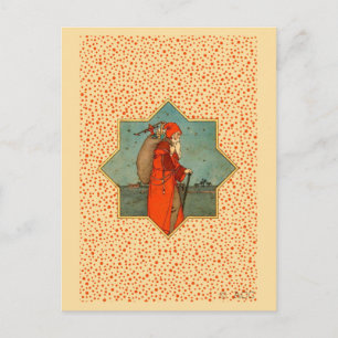 Vintage roter Weihnachtsmann St. Nikolaus Feiertagspostkarte