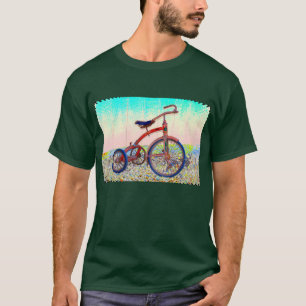 Vintage rotes Dreirad-Design T-Shirt