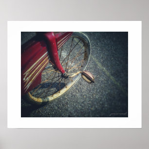 Vintage rotes Dreiradposter-Druck Poster
