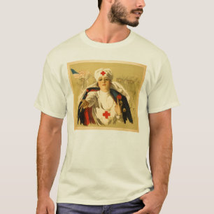 Vintage rotes Kreuz-Krankenschwester T-Shirt