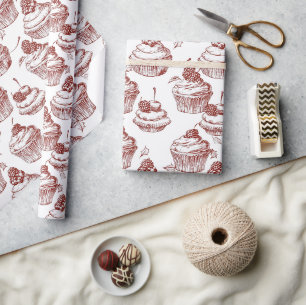 Vintage rotes Weihnachten Geschenkpapier
