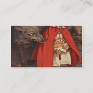 Vintage Rotkäppchen und der böse Wolf Visitenkarte