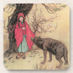 Vintage Rotkäppchen von Warwick Goble Untersetzer