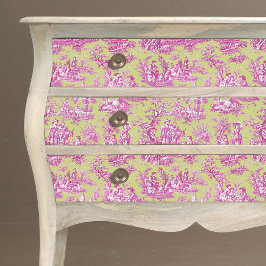 Vintage rötlich-blütengrüne Jouilette Seidenpapier