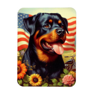Vintage Rottweiler-Malerei Magnet