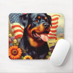 Vintage Rottweiler-Malerei Mousepad