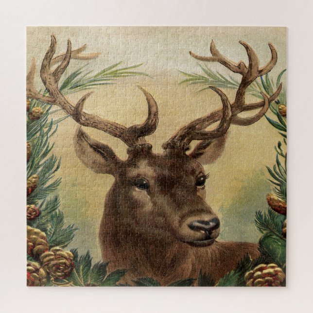 Vintage Rotwild-Dollar-Hirsch-Natur-rustikales (Vertikal)