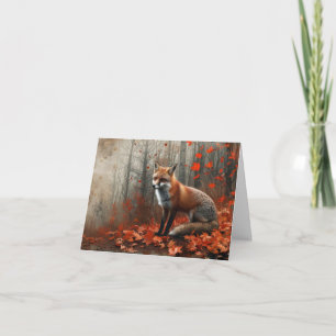 Vintage Rouge Fox Autumn Foliver Blank