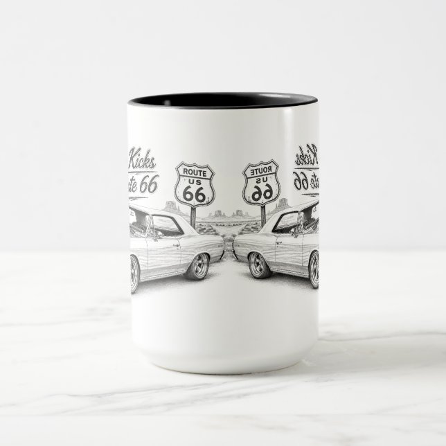 Vintage Route 66 Kaffeetasse (Zentrum)