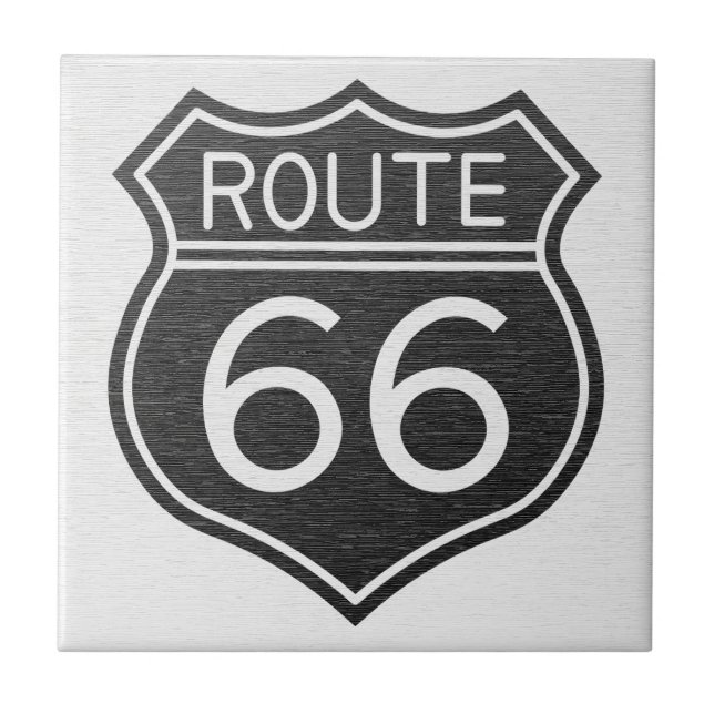 Vintage Route 66 Schild Keramikfliese (Vorderseite)