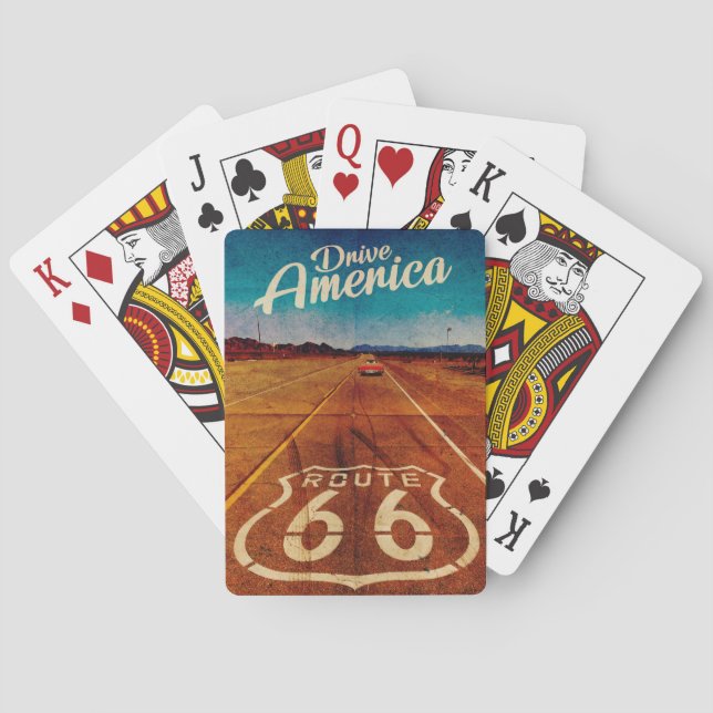 Vintage Route 66 Spielkarten (Rückseite)
