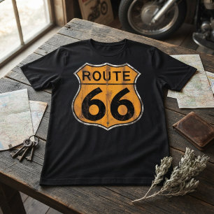 Vintage Route 66 Verkehrsschild Tri-Blend Shirt