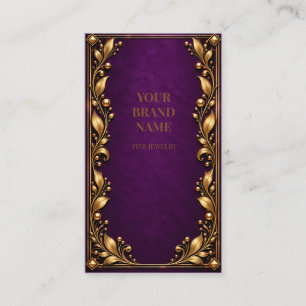 Vintage Royal Amethyst Lila Gold Geschenk-Anhänger Visitenkarte