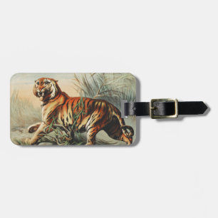 Vintage Royal Bengal Tiger Naturalisten-Kunstprint Gepäckanhänger
