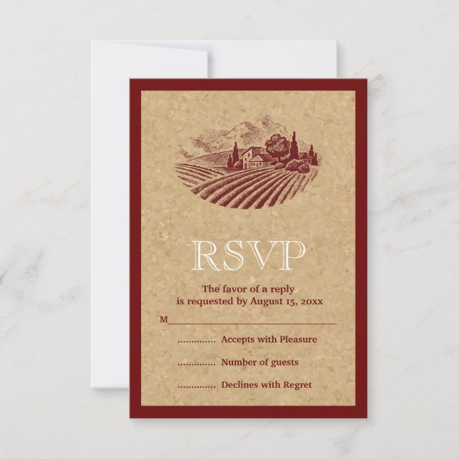 Vintage RSVP-Antwort RSVP Karte (Vorderseite)