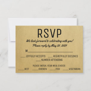 Vintage RSVP avec les cartes de réponse de choix d