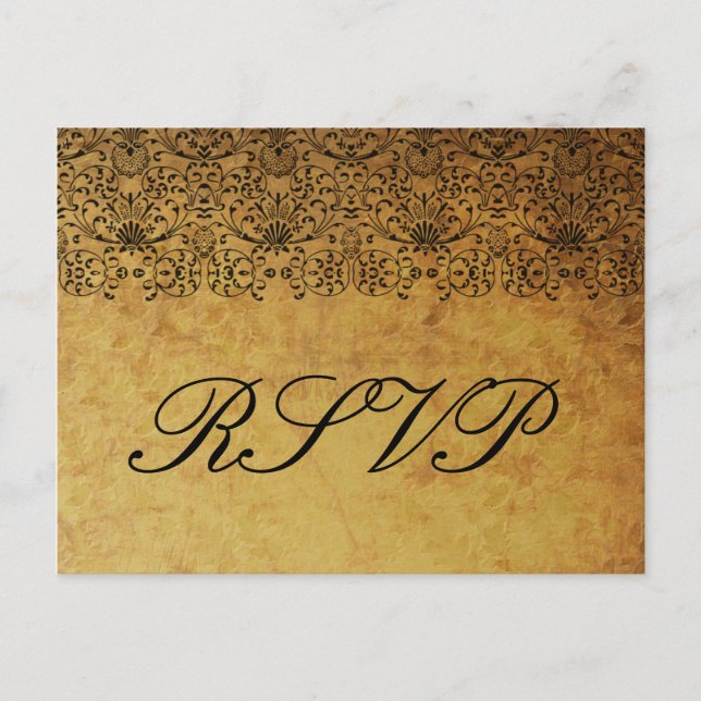 Vintage RSVP-Karte Einladungspostkarte (Vorderseite)