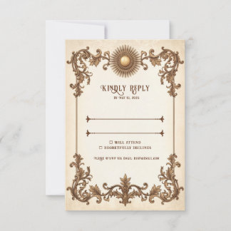 Vintage RSVP-Karte Elegante Hochzeitsantwortkarte RSVP Karte