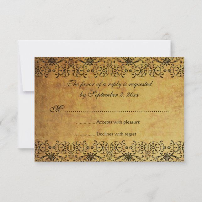 Vintage RSVP-Karte RSVP Karte (Vorderseite)