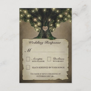 Vintage RSVP-Karten für Großvater-Eichenbaum RSVP Karte