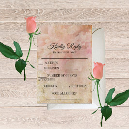 Vintage RSVP-Karten mit robuster Blüte Einladung