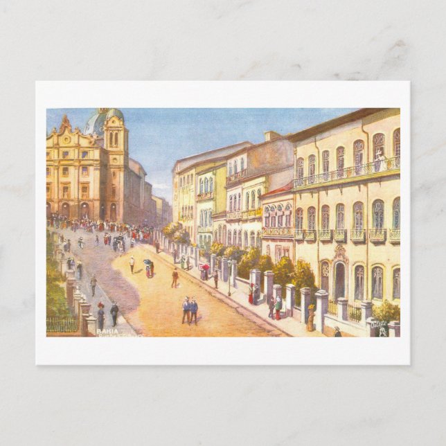 Vintage Rua de Sao Bento, Bahia, Brazil Postkarte (Vorderseite)
