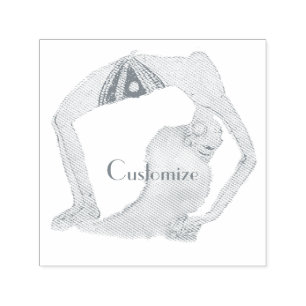 Vintage Rückbiegung Yoga Pose Thunder_Cove Permastempel