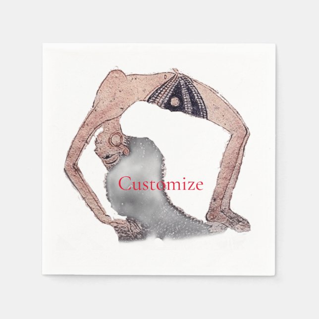 Vintage Rückbiegung Yoga Pose Thunder_Cove Serviette (Vorderseite)