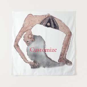 Vintage Rückbiegung Yoga Pose Thunder_Cove Wandteppich